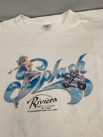 ヴィンテージ vintage 90's 90年代  Splash Riviera HOTEL & CASINO ピンナップガール 企業モノ カジノ プロモーション アートT XL Tシャツ ホワイト LLサイズ 101MT-5065