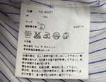コムデギャルソン COMME des GARCONS トリコ tricot 15SS 16SS 薔薇 ROSE バラ ローズ 花 丸襟 ギャザー ブラウス バックリボン BLUE 青 WHITE 白 TQ-B007 ノースリーブ ストライプ ホワイト Mサイズ 104LT-107