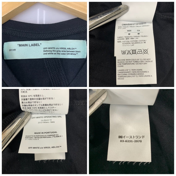 オフホワイト Off-White DIAG BERNINI L/S T-SHIRT OMAB001F18185011 ロンT ブラック Mサイズ 201MT-4803