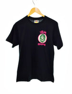 ア ベイシング エイプ A BATHING APE APE STUSSY コラボ ロゴ プリント 半袖Tシャツ 黒 Tシャツ ロゴ ブラック Sサイズ 103MT-532