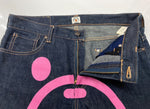 アベイシングエイプ A BATHING APE Milo Face Denim Pants マイロ フェイス デニム パンツ ジーンズ 紺 プリント デニム ネイビー TALL 104MB-369
