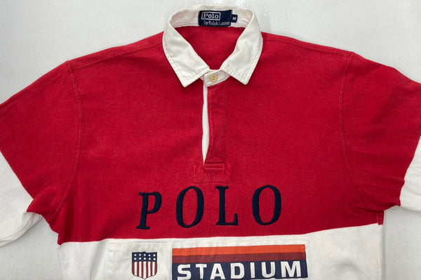 ラルフローレン RalphLauren 90s 90年代 POLO STADIUM 1992 OG Rugby Shirt ポロ スタジアム ラガーシャツ トリコ  ロンT 104MT-1616