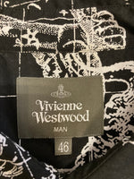 ヴィヴィアンウエストウッド VivienneWestwood MAN 星座柄 半袖シャツ カジュアルシャツ 黒 オーブ 総柄 サイズ46 半袖シャツ ブラック 101MT-3041