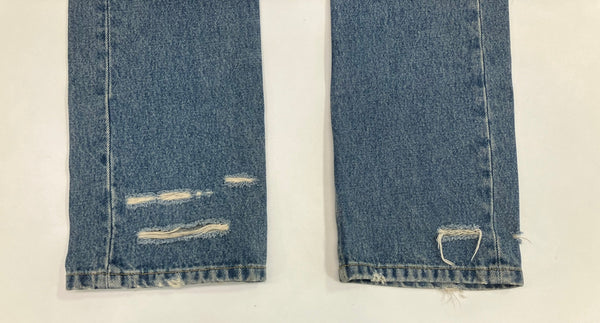 バレンシアガ BALENCIAGA ストレートレッグ ダメージジーンズ 486225 TSB06 デニム ブルー 28 101MB-735