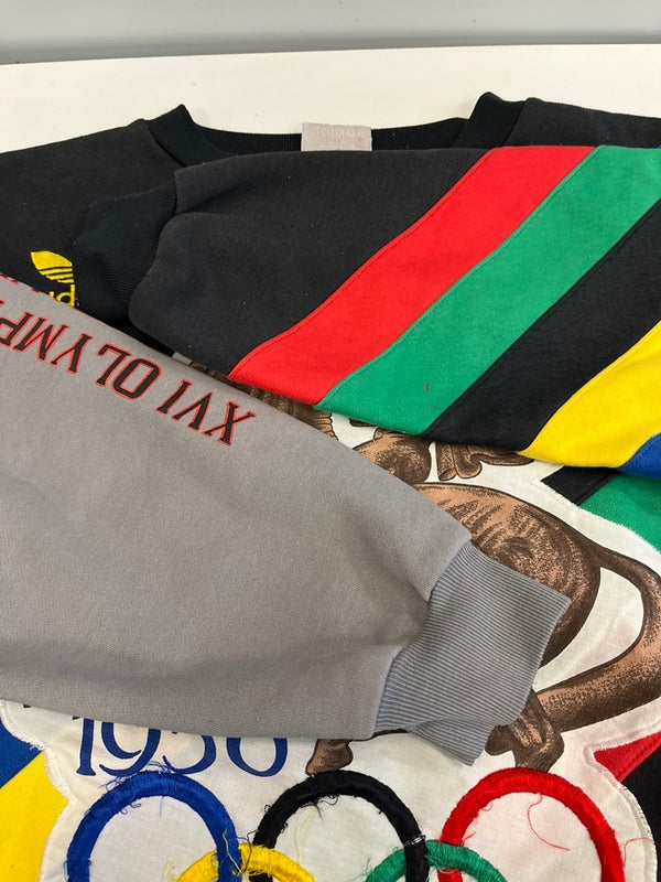 アディダス adidas 90s 90's 銀タグ OLD adidas 1956 STOCKHOLM OLYMPIC ヴィンテージ スウェット マルチカラー Lサイズ 101MT-5319