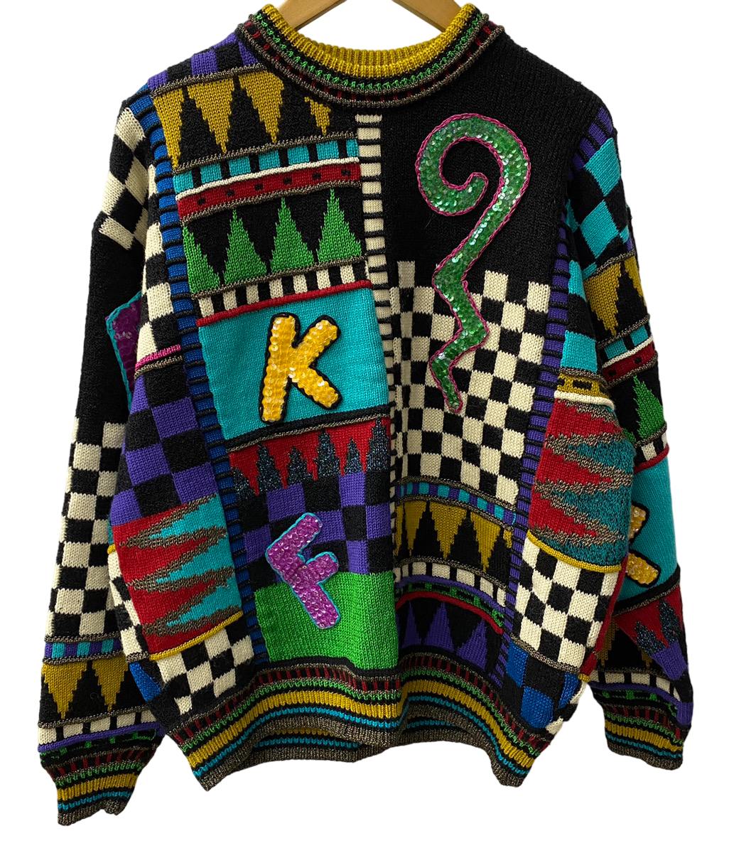 FICCE　ニット　90s　ドン小西　セーター　90's　ヴィンテージ　総柄 FICCE ニット 90s ドン小西 セーター 90's ヴィンテージ 総柄