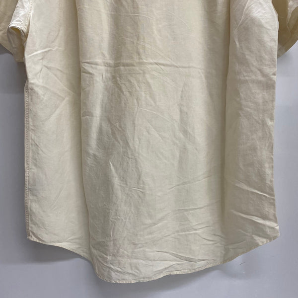 【曜日割引対象外】 ラルフローレン POLO RALPH LAUREN 90's BEACH CAMP オープンカラーシャツ リネン シルク 半袖シャツ ホワイト Lサイズ 201MT-3891 VB