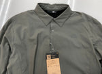 ザノースフェイス THE NORTH FACE October MID SHIRT オクトーバーミッドシャツ アウトドア スナップボタン フリースライニング NR62502 長袖シャツ ロゴ グレー Sサイズ 104MT-2178