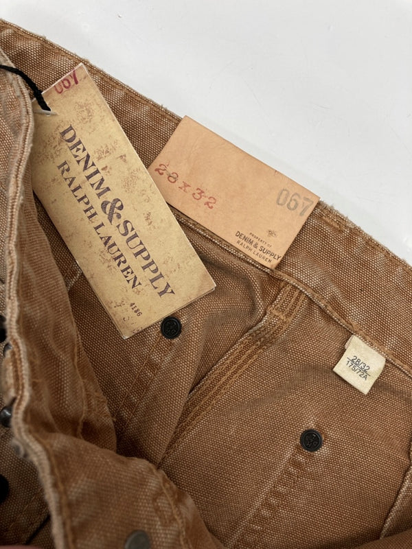 ラルフローレン RalphLauren Denim & Supply STUDS DOUBLE KNEE WORK PANTS スタッズ ダブル ニー ワーク パンツ ジップフライ 加工 ズボン 茶 総柄 ボトムスその他 ブラウン サイズ 28/32 104MB-379