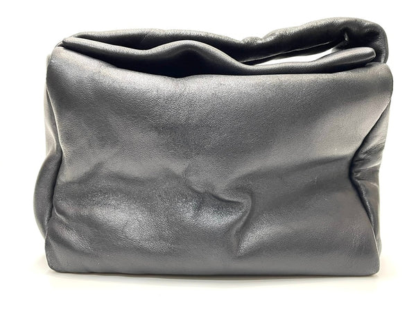 バケットバゲージ Bucket Baggage Puff Cube Medium シープレザー ハンドバッグ レディース ブラック 601bag-9