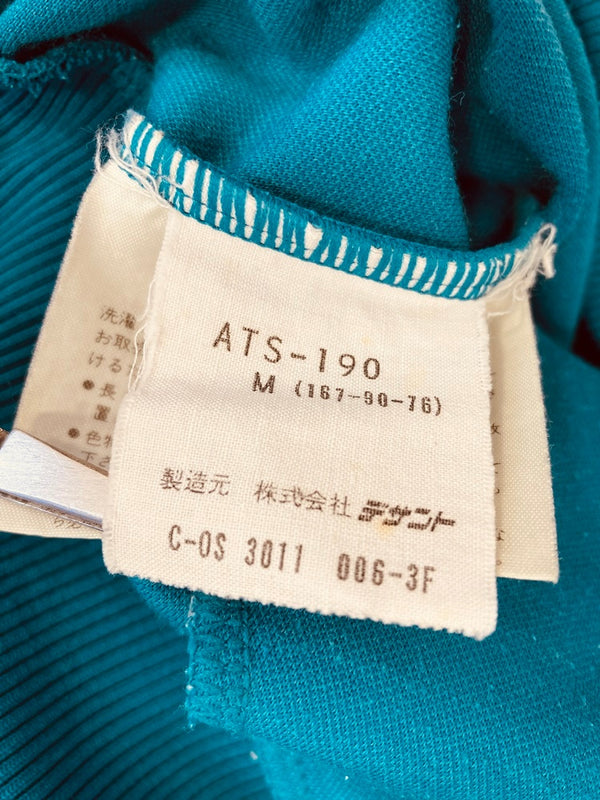 アディダス adidas 70s 80s デサント Vintage ヴィンテージ トラックジャケット 青緑 ターコイズ  ATS-190 ジャージ ブルー Mサイズ 101MT-3433