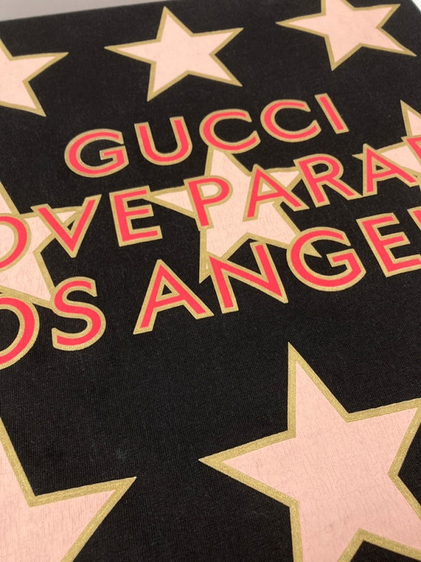 グッチ GUCCI 22SS LOVE PARADE LOS ANGELES TEE 半袖 Tシャツ スター 星 プリント 半袖 白 Tシャツ ロゴ ホワイト Mサイズ 104MT-2337