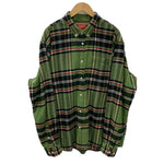 シュプリーム SUPREME 20FW tartan flannelshirt ネルシャツ 長袖シャツ グリーン XLサイズ 201MT-4370