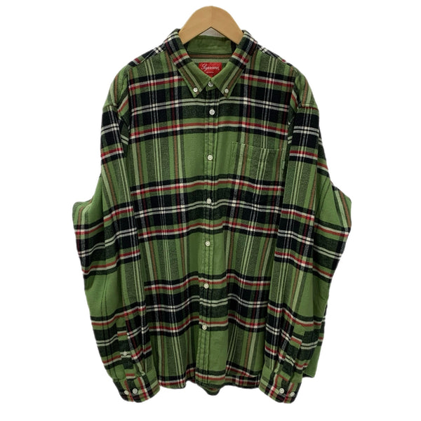 シュプリーム SUPREME 20FW tartan flannelshirt ネルシャツ 長袖シャツ グリーン XLサイズ 201MT-4370