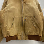 【曜日割引対象外】 カーハート Carhartt DUCK ACTIVE JACKET MADE IN USA パーカー ジャケット ベージュ Lサイズ 201MT-3874 VB