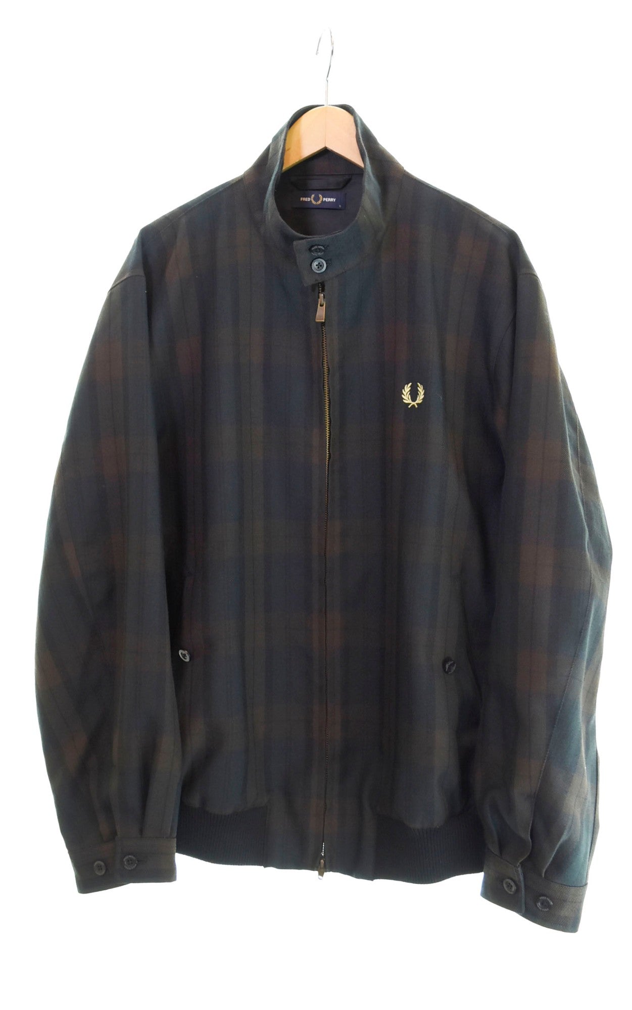 フレッドペリー FRED PERRY ＳＨＩＰＳ別注 シップス ＴＷ ハリントンジャケット チェック FZ2613 ジャケット ブラウン Lサイズ  103MT-1259 | 古着通販のドンドンサガール