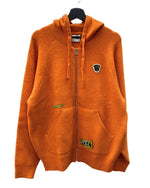 アベイシングエイプ A BATHING APE MOONFACE LOGO ZIP-UP KNIT HOODIE ムーンフェイス ジップアップ ニット フーディ 橙 セーター ロゴ オレンジ Mサイズ 104MT-2171