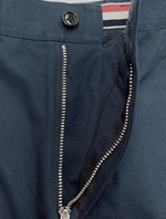 トムブラウン THOM BROWNE NEW YORK TWILL CHINO TROUSERS ツイル チノ トラウザー トリコロール ジップフライ ズボン パンツ 紺 無地 MTU187A-00087 チノパン ネイビー Lサイズ 104MB-138