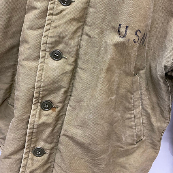 【曜日割引対象外】 ヴィンテージ vintage 40's U.S.NAVY N-1 デッキジャケット NAVY DEPARTMENT ジャケット カーキ 40サイズ 201MT-3431 VB
