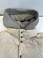 モンクレール MONCLER ニット切替 ダウンジャケット フード グレー サイズ0 ジャケット ベージュ 101MT-5437