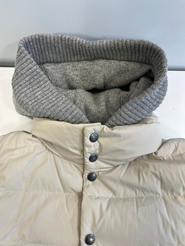 モンクレール MONCLER ニット切替 ダウンジャケット フード グレー サイズ0 ジャケット ベージュ 101MT-5437