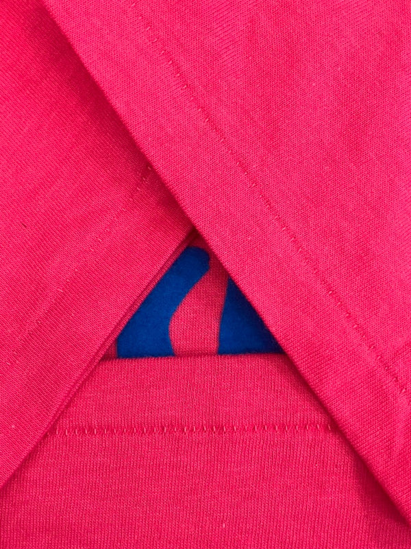 US US古着 90’s 90年代 ONEITA オールドイングリッシュ フロッキープリント MADE IN USA アメリカ製 VINTAGE ヴィンテージ シングルステッチ Tシャツ ピンク Lサイズ 101MT-4574