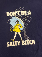 US US古着 00’s DELTA Morton salt パロディ DON'T BE SALTY BITCH 企業物 XL Tシャツ ネイビー LLサイズ 101MT-4301