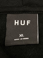 ハフ HUF LOGO APPLIQUE HOODED FLEECE ロゴ アップリケ フーディ フリース 黒 FL00229 パーカ ロゴ ブラック XLサイズ 104MT-1831