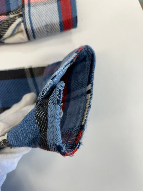 ビッグマック BIG MAC 80s～ ヴィンテージ Vintage コットン ネルシャツ チェックシャツ US古着 青 白 赤 XL 長袖シャツ ブルー LLサイズ 101MT-4090