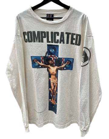 セントマイケル SAINT MICHAEL 23AW KK_LS TEE / COMPLICATED コンプリケイテッド ロングスリーブ Tシャツ ロンT 白 SM-A23-0000-C19 ロンT プリント ホワイト XLサイズ 104MT-1302