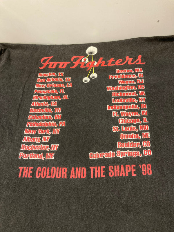 バンドTシャツ BAND-T 90s 90's vintage ヴィンテージ Stedman by Hanes FOO FIGHTERS THE COLOUR AND THE SHAPE フー・ファイターズ ©1997 XL Tシャツ ブラック LLサイズ 101MT-2724