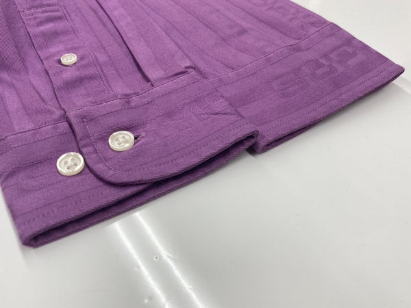 シュプリーム SUPREME 20FW Jacquard Stripe Twill Shirt ジャガード ストライプ ツイル シャツ 紫 長袖シャツ ストライプ パープル Mサイズ 104MT-1707