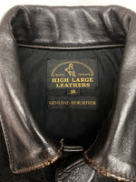 ハイラージレザーズ HIGH LARGE LEATHERS 3rd Type Broken Arrow ブロークン アロー 革ジャン Gジャン ホースハイド バイカー ライダース ジャケット 黒 サイズ36 ジャケット 無地 ブラック 104MT-2224