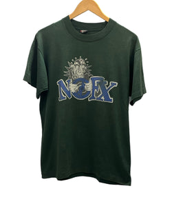 バンド band 90s 90's NOFX FAT WRECK CHORDS パンク 袖裾シングル Tシャツ グリーン Lサイズ 101MT-2958