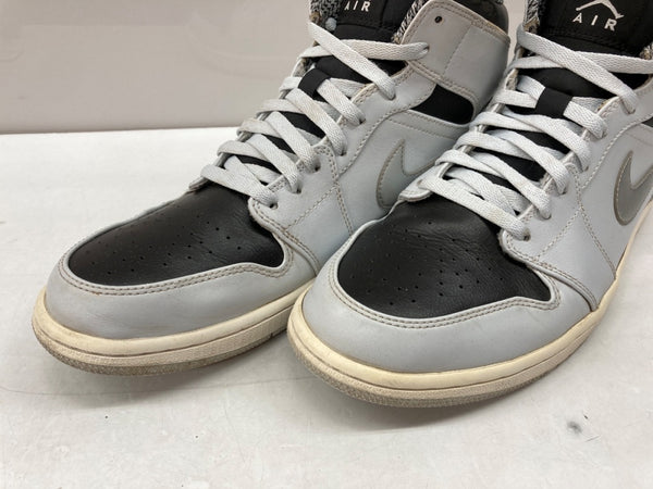 ナイキ NIKE 16年製 AIR JORDAN 1 MID PURE PLATINUM エア ジョーダン ミッド ピュア プラチナム AJ1 シューズ 灰 黒 銀 554724-032 メンズ靴 スニーカー グレー 29cm 104S-827