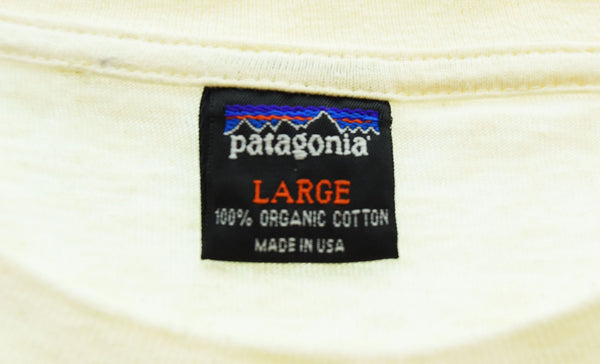 パタゴニア PATAGONIA  90s 90's 90年代 USA製 黒タグ生態系プリントTee 希少 Tシャツ ホワイト Lサイズ 103MT-2746