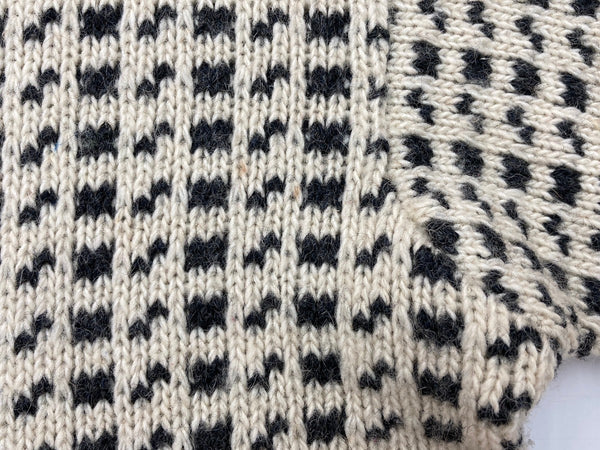 ヴィンテージ vintage 60s 60年代 DEVOLD DESIGN Birdseye Sweater バーズアイ ニット ノルウェー セーター 総柄 ベージュ Sサイズ 104MT-1900