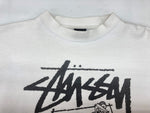 ステューシー STUSSY オールド OLD USA製 LOGO SWEATSHIRT PUMP IT UP!! プルオーバー 裏起毛 フロントプリント WHITE 白 スウェット ロゴ ホワイト Lサイズ 104MT-1787