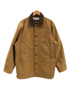 ディッキーズ Dickies 90s 90's 90年代 ダック地 カバーオール VINTAGE ヴィンテージ 襟コーデュロイ 裏地ブランケット 茶 42 ジャケット ベージュ 101MT-5165