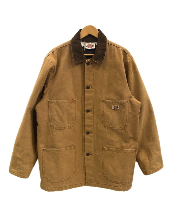 ディッキーズ Dickies 90s 90's 90年代 ダック地 カバーオール VINTAGE ヴィンテージ 襟コーデュロイ 裏地ブランケット 茶 42 ジャケット ベージュ 101MT-5165