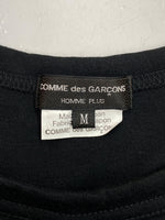 コムデギャルソン COMME des GARCONS HOMME PLUS 23AW CUT-OUT FAKE FUR L/S TEE カットアウトフェイク ファー Tシャツ 長袖 穴あき 黒 PL-T002 ロンT 無地 ブラック Mサイズ 104MT-1608