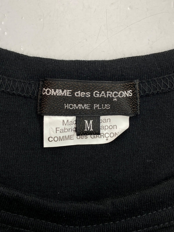 コムデギャルソン COMME des GARCONS HOMME PLUS 23AW CUT-OUT FAKE FUR L/S TEE カットアウトフェイク ファー Tシャツ 長袖 穴あき 黒 PL-T002 ロンT 無地 ブラック Mサイズ 104MT-1608