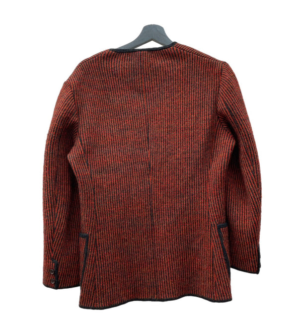 ヴィンテージ vintage 60s~ 60年代 SUN フロントポケット ニット セーター アウター  カーディガン ストライプ レッド 104MT-1906