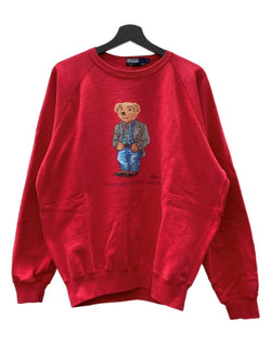 ラルフローレン RalphLauren 90s POLO BEAR SWEATSHIRT ポロ ベア スウェットシャツ トレーナー プリント 裏起毛 赤 スウェット ロゴ レッド Lサイズ 104MT-2305