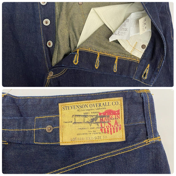 【曜日割引対象外】 スティーブンソンオーバーオール STEVENSON OVERALL USA製 デニムパンツ Auburn 808-RXD デニム ブルー W32サイズ 201MB-1089 VB