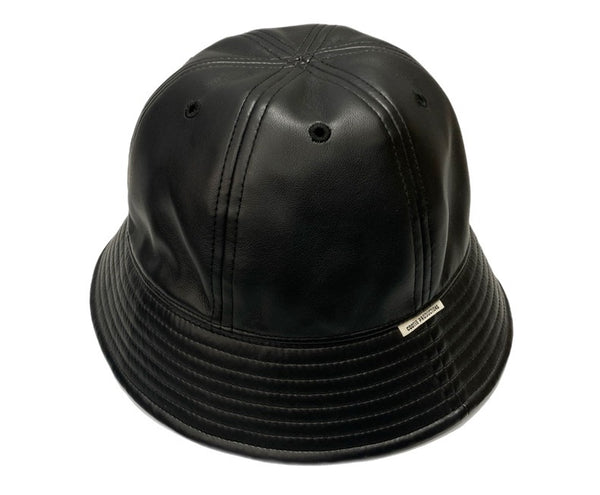 クーティープロダクションズ COOTIE PRODUCTIONS Fake Leather Ball Hat フェイクレザーボールハット バケットハット 黒 帽子 メンズ帽子 ハット ロゴ ブラック Mサイズ 101hat-82