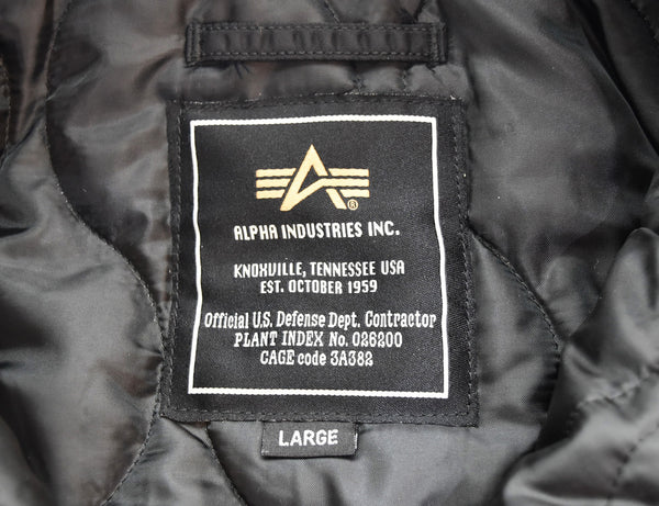 アルファ ALPHA INDUSTRIES HOODED RIB JACKET フライトジャケット TA1260-001 ジャケット ブラック Lサイズ 103MT-3401