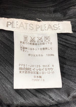 イッセイミヤケ ISSEY MIYAKE プリーツプリーズ PLEATS PLEASE ノースリーブ 膝丈 プリーツ加工 バックリボン ウエストマーク BLACK 黒 PP51-JH125 ワンピース 無地 ブラック サイズ5 104LT-106