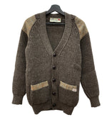 エコッセ Niffi ECOSSE Harris Tweed ハリスツイード ニット 英国製 くるみボタン カーディガン チェック ブラウン XSサイズ 104MT-2257