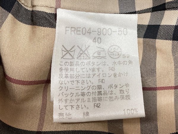 バーバリー Burberry 三陽商会 トレンチコート ライトアウター ダブル ロング 裏地ノバチェック ウエストマーク 日本製 BEIGE FRE04-900-50 コート 無地 ベージュ SIZE40 104LT-251